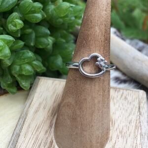 Paw Heart Sterling Silver Ring Size 7